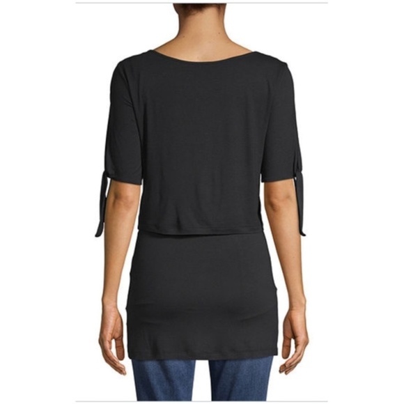 LAST ONE! Belle & Sky Tie Sleeve Double Layer Top - Picture 3 of 11